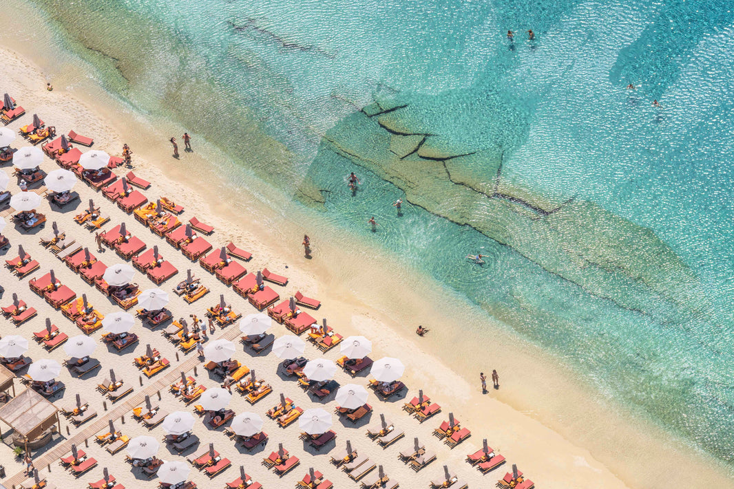Photography by Gray Malin of Beach Day, Mykonos
