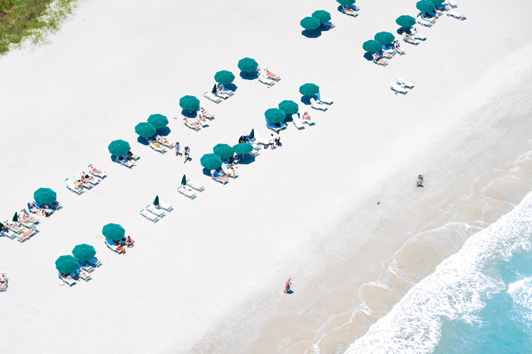 Photography by Gray Malin of Beach Umbrellas, The Cloister at Sea Island, Georgia