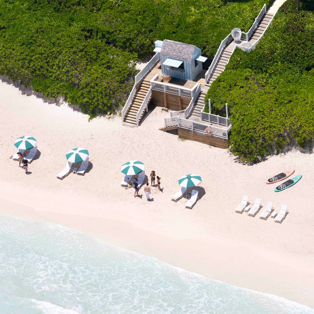 Photography by Gray Malin of Beach View, The Dunmore Hotel, Harbour Island, Bahamas