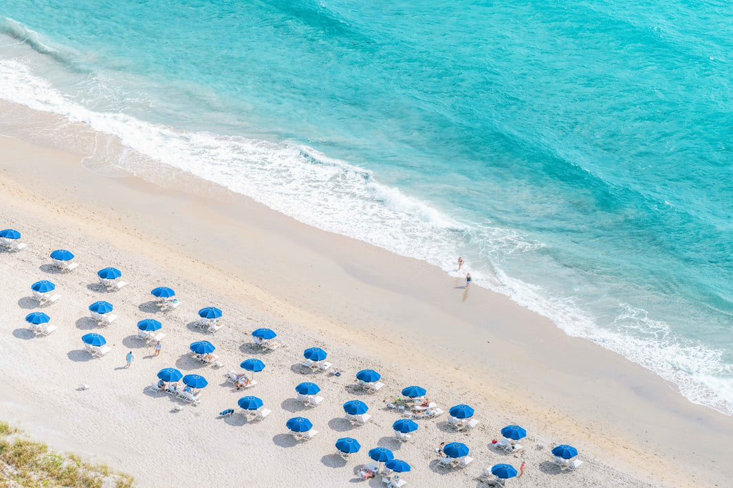 Photography by Gray Malin of Blue Umbrellas, Highland Beach, Florida