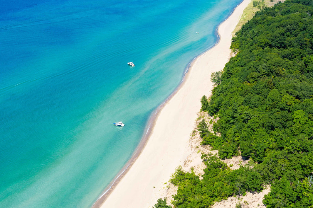 Photography by Gray Malin of Boat Day at the Sand Dunes, Michigan