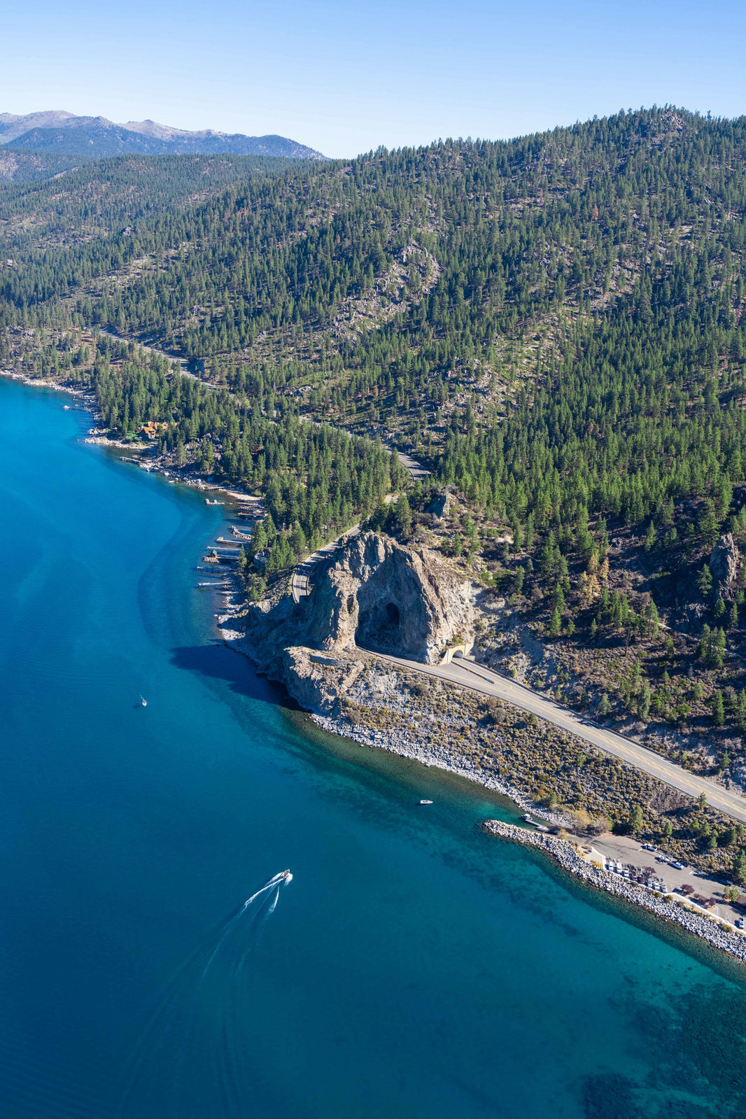 Photography by Gray Malin of Cave Rock, Lake Tahoe