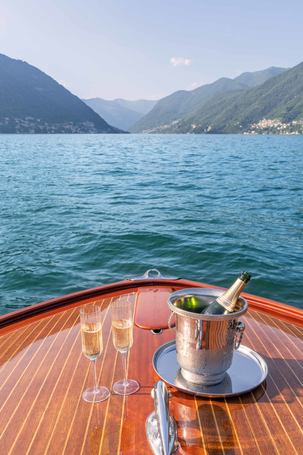 Photography by Gray Malin of Champagne Sips, Lake Como