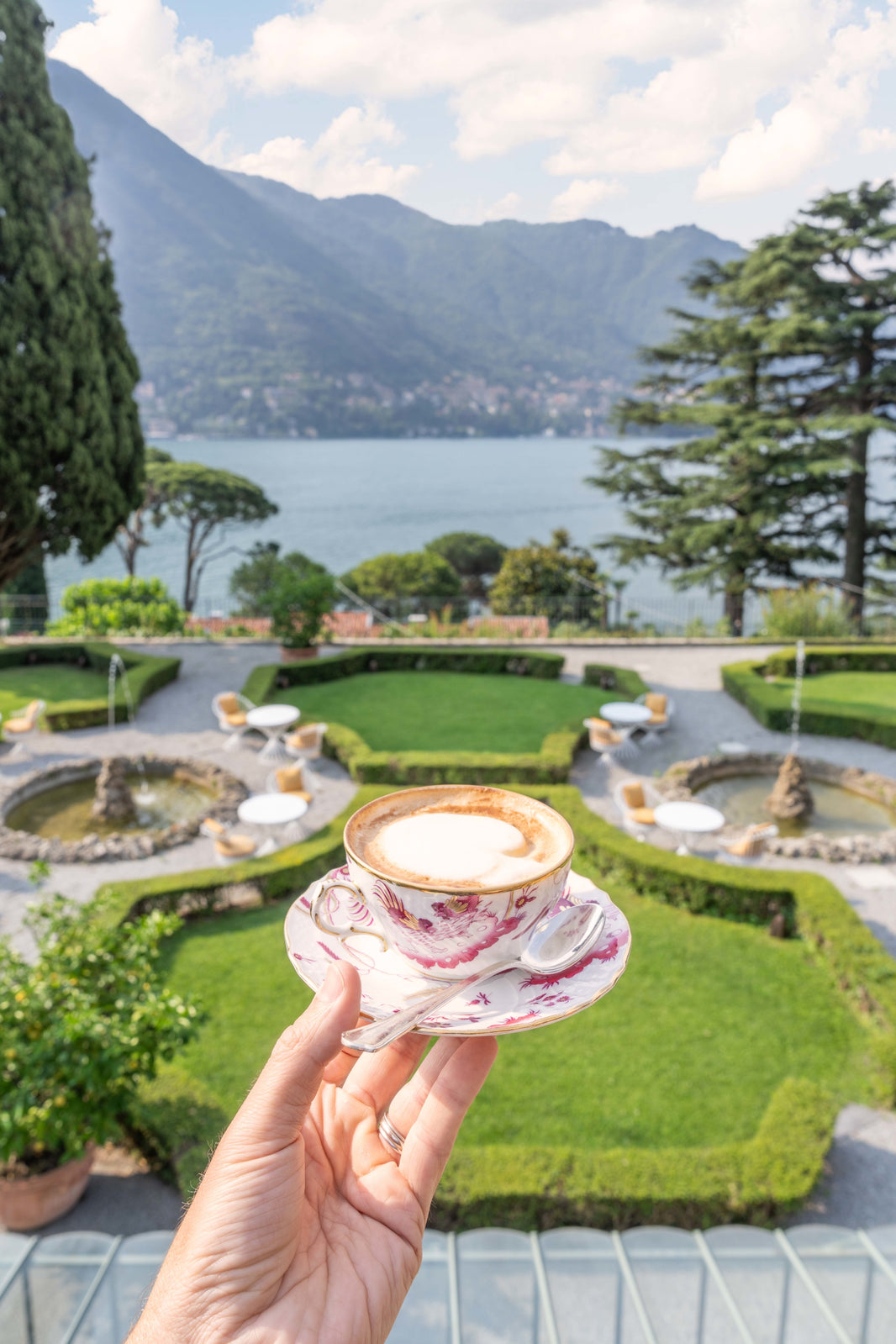 Photography by Gray Malin of Double Cappuccino, Passalacqua, Lake Como