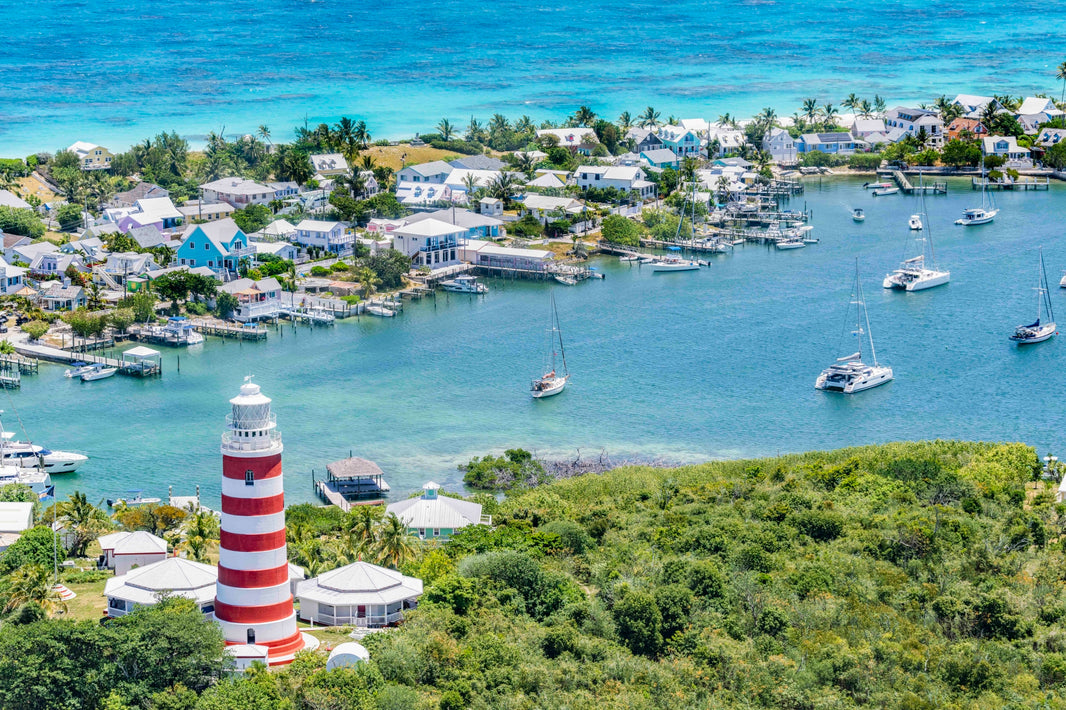 Photography by Gray Malin of Elbow Reef Lighthouse, Abaco, Bahamas