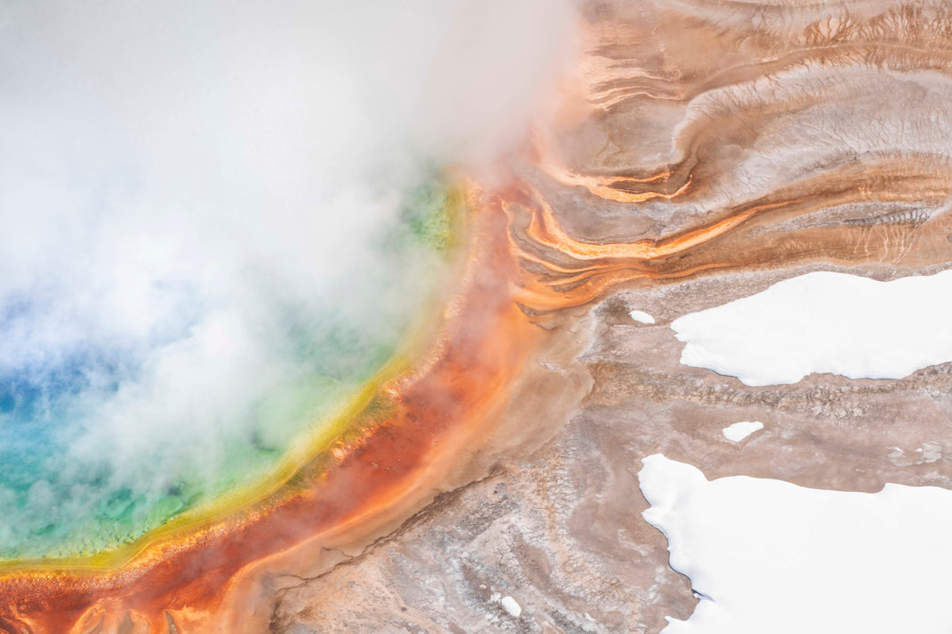 Photography by Gray Malin of Grand Prismatic Spring Winter, Yellowstone National Park