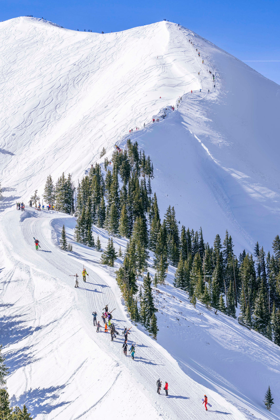 Photography by Gray Malin of Hiking the Bowl Vertical, Aspen Highlands