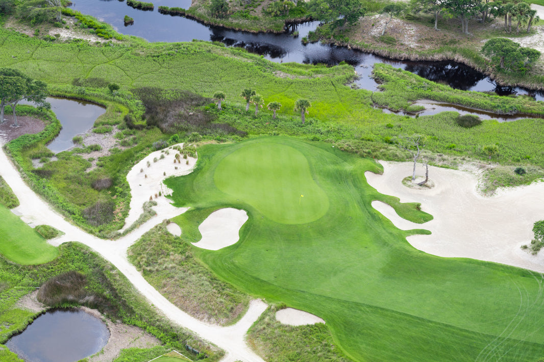 Photography by Gray Malin of Hole 2, The Ocean Course, Kiawah Island