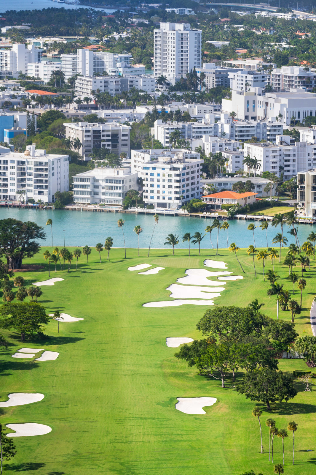Photography by Gray Malin of Hole 3, Indian Creek Golf Course, Bal Harbour, Florida