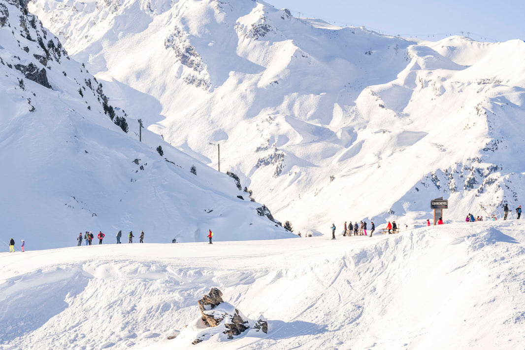 Photography by Gray Malin of L’Eclipse Skiers, Courchevel, French Alps