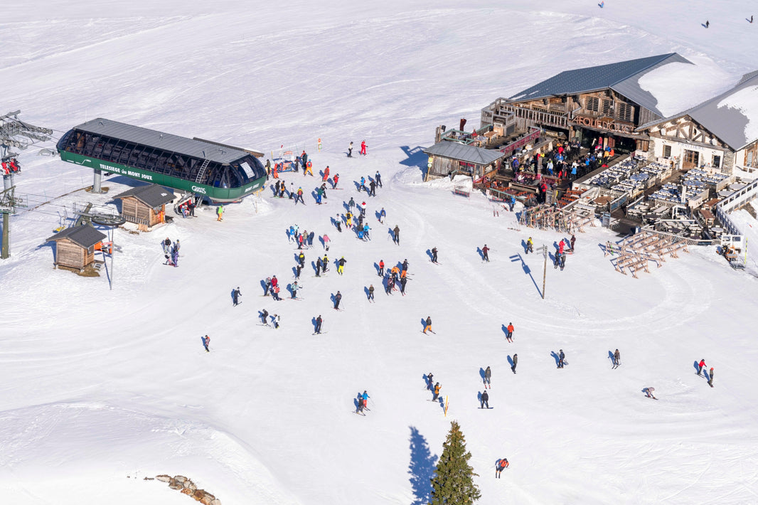 Photography by Gray Malin of La Folie Douce Aerial, Megève, French Alps