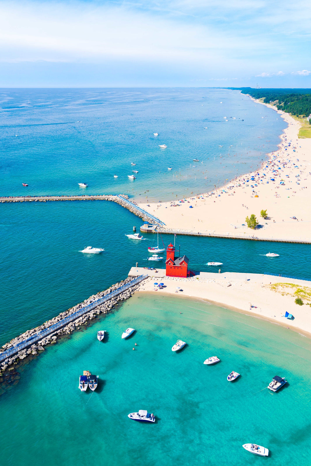 Photography by Gray Malin of Lake Macatawa Channel, Holland, Michigan