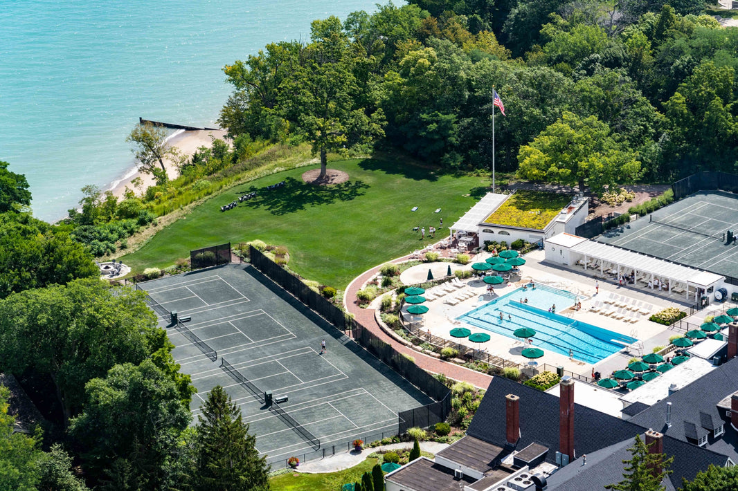 Photography by Gray Malin of Lake Shore Country Club Tennis & Pool