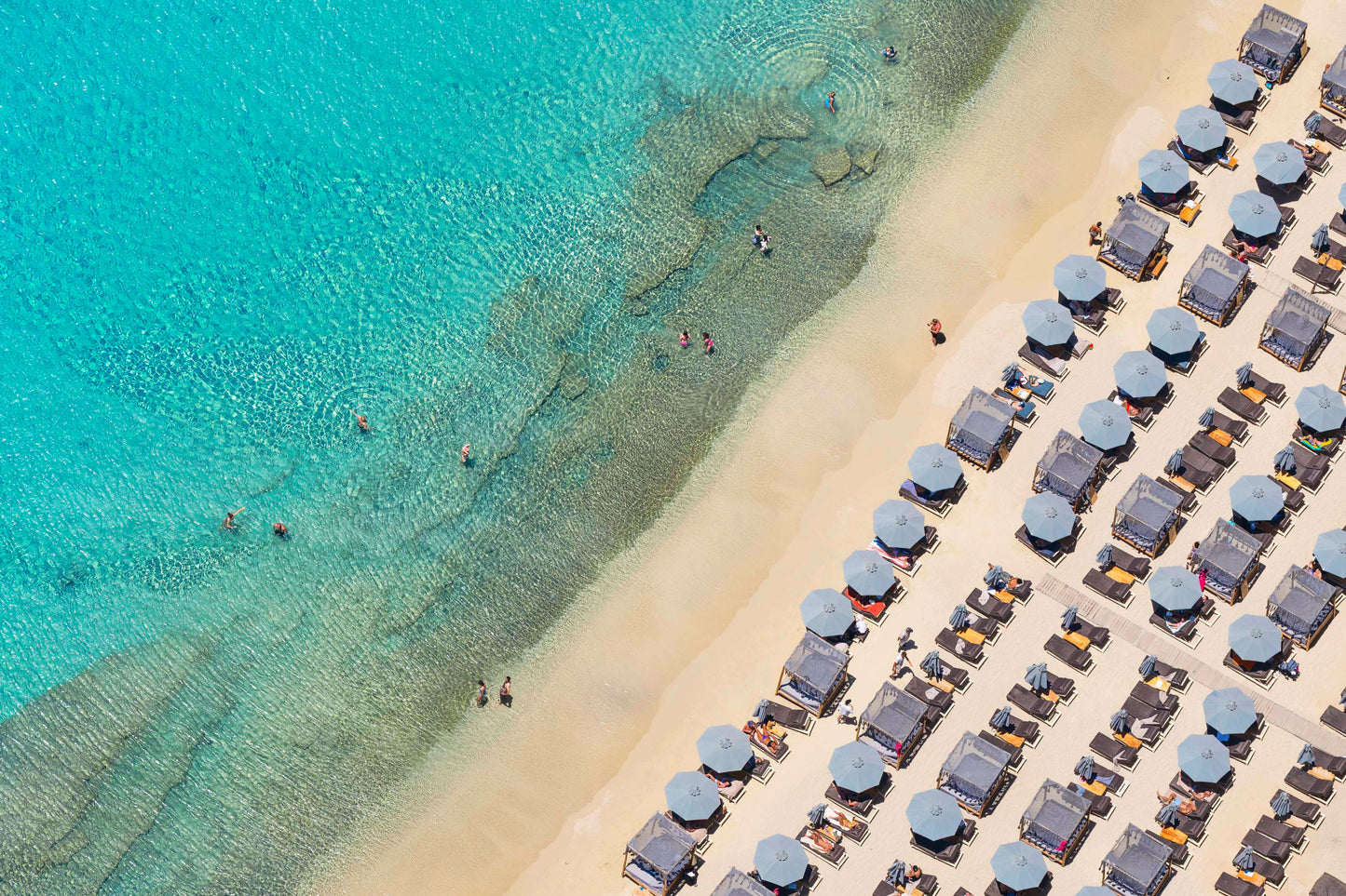 Light Blue Umbrellas, Dove Beach, Mykonos