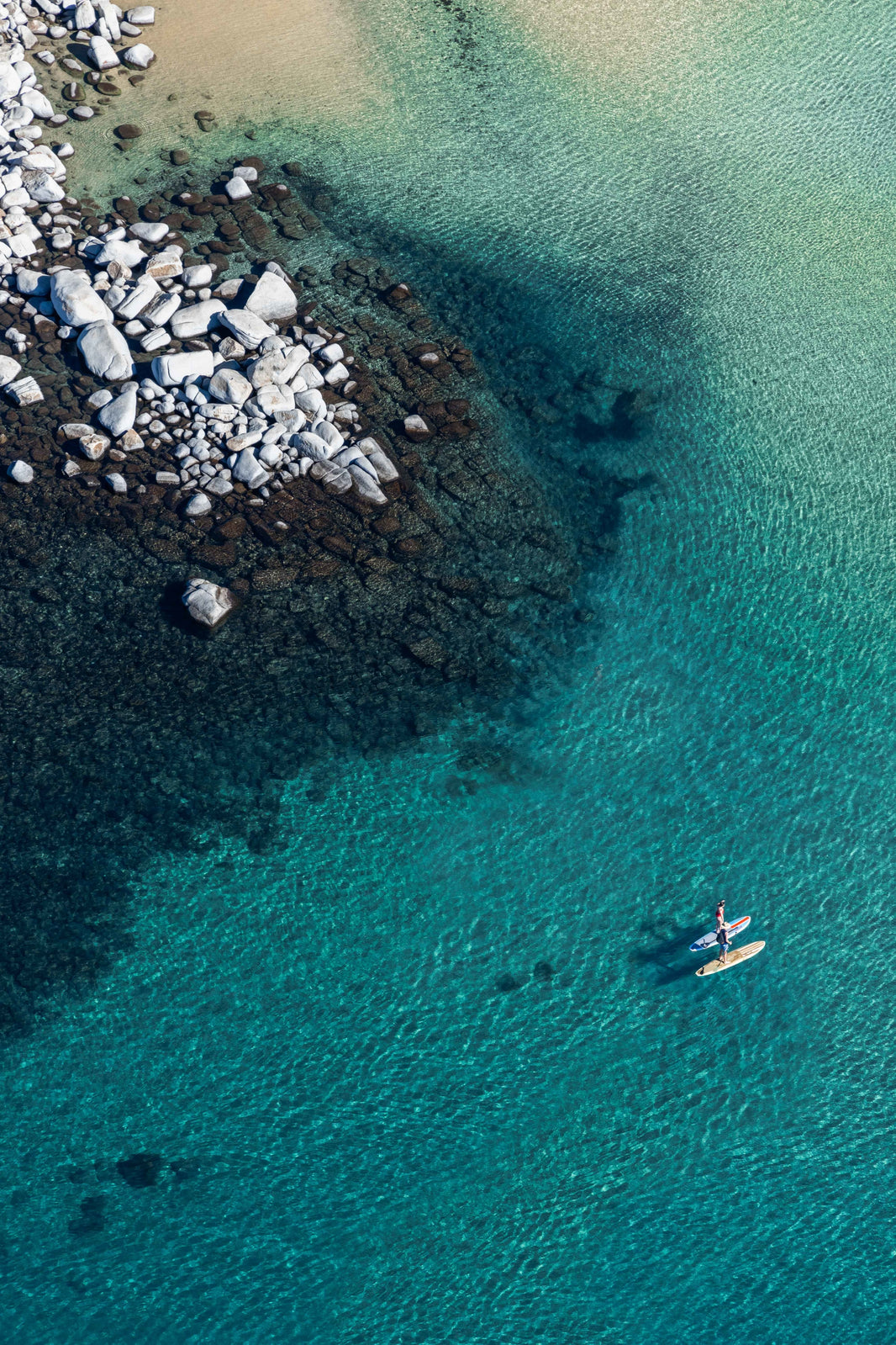 Photography by Gray Malin of Memorial Point Kayakers Vertical, Lake Tahoe