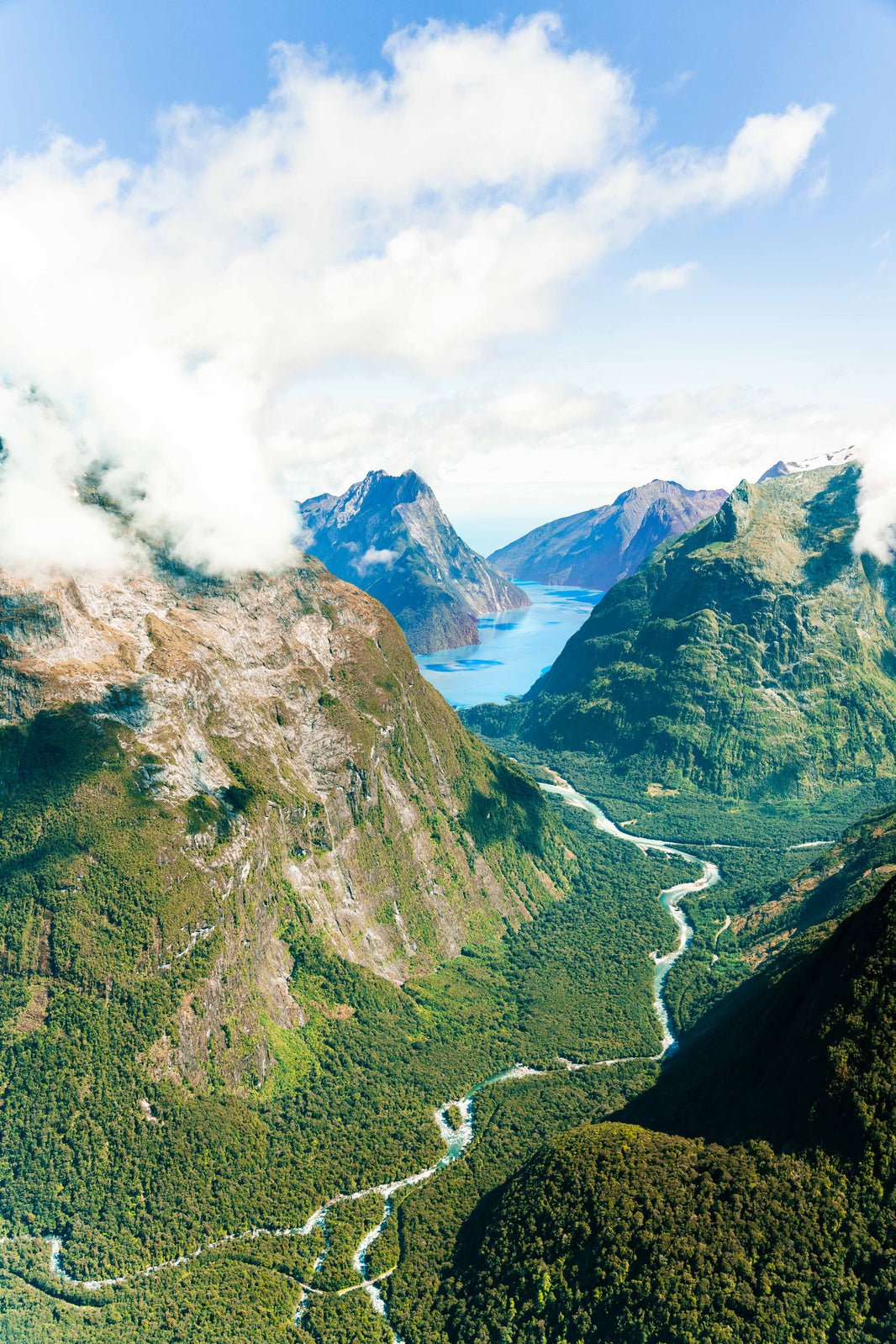 Photography by Gray Malin of Milford Sound Vertical, Queenstown, New Zealand