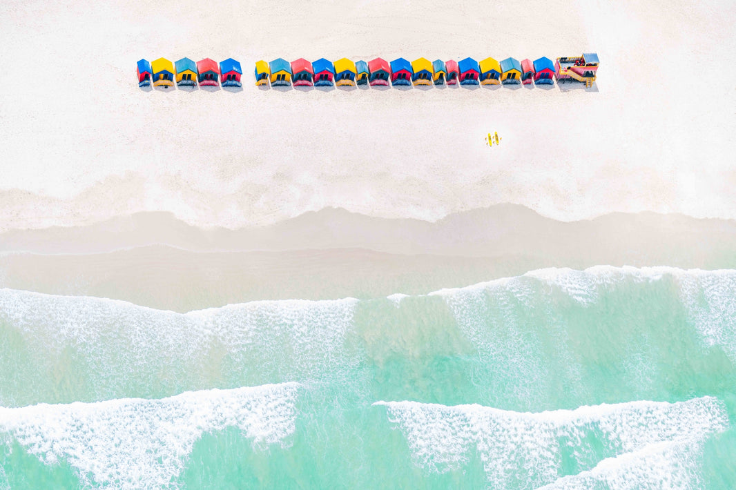 Photography by Gray Malin of Muizenberg Beach Huts, Cape Town