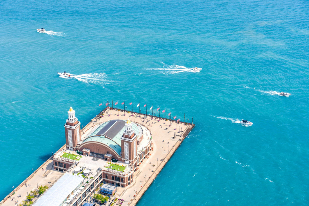 Photography by Gray Malin of Navy Pier Boats, Chicago