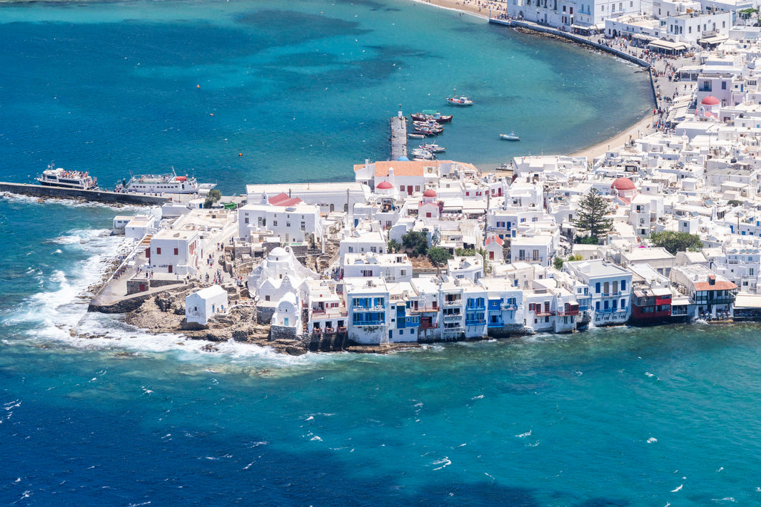 Photography by Gray Malin of Old Town, Mykonos