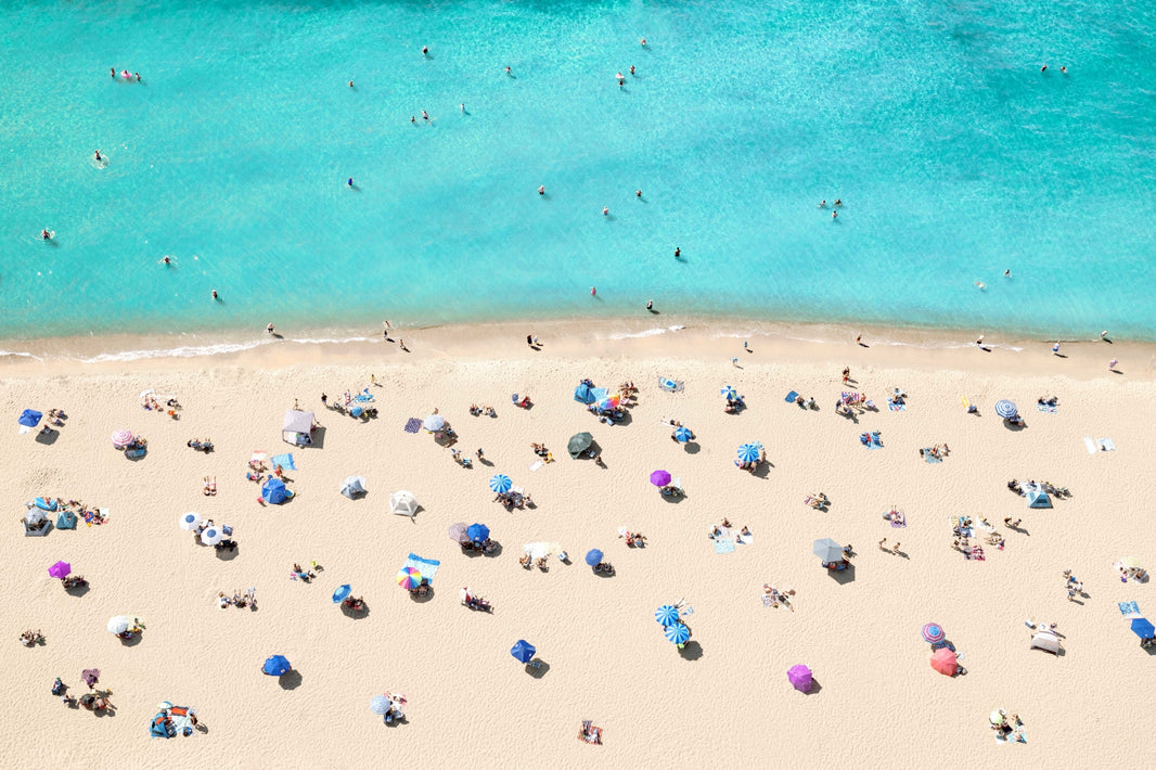 Photography by Gray Malin of Oval Beach Sunbathers, Saugatuck, Michigan