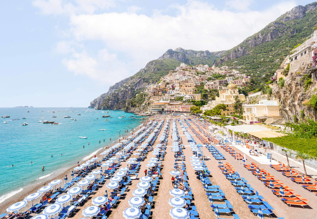 Photography by Gray Malin of Positano Blue Umbrellas Vista
