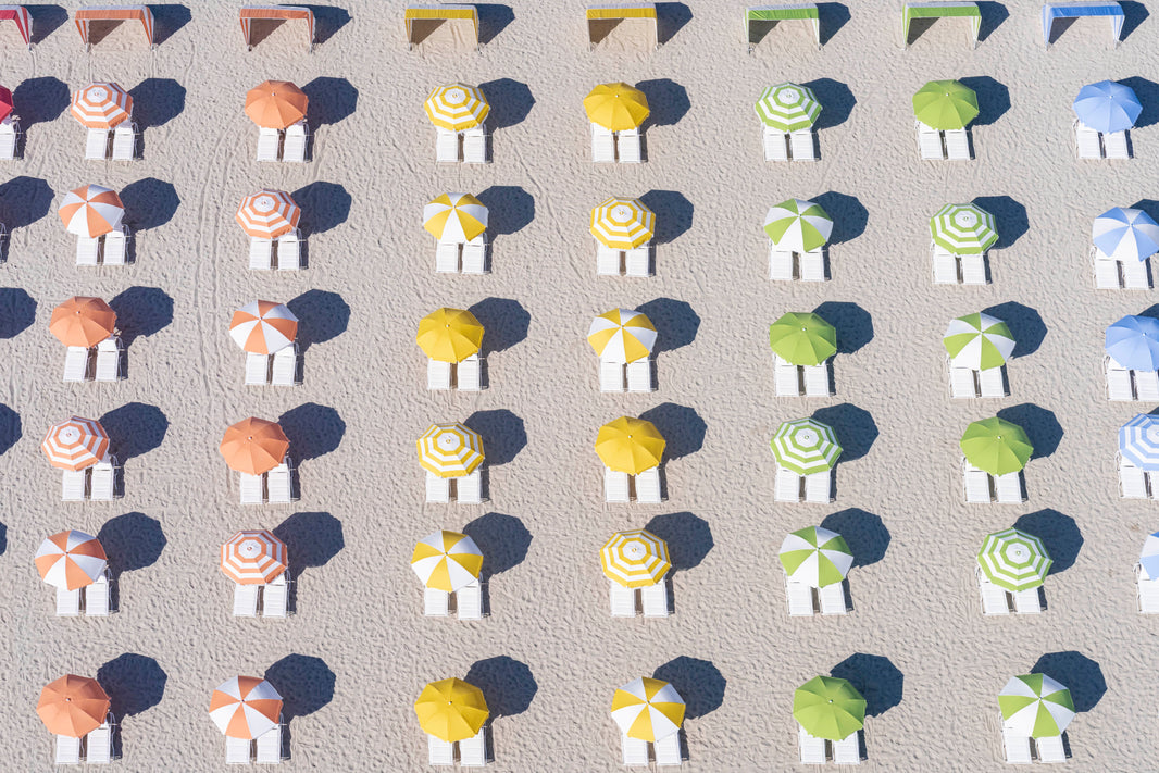 Photography by Gray Malin of Rainbow Umbrellas, Pride Beach™, Miami