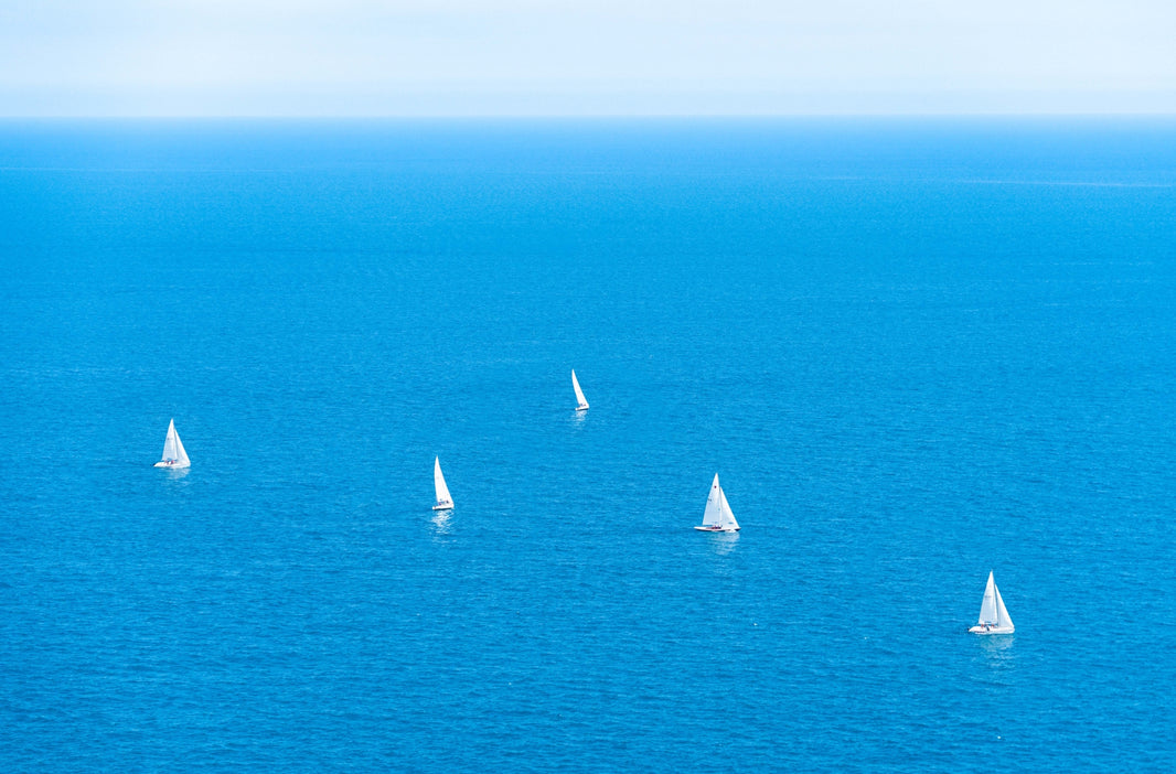 Photography by Gray Malin of Sailboats of Lake Michigan