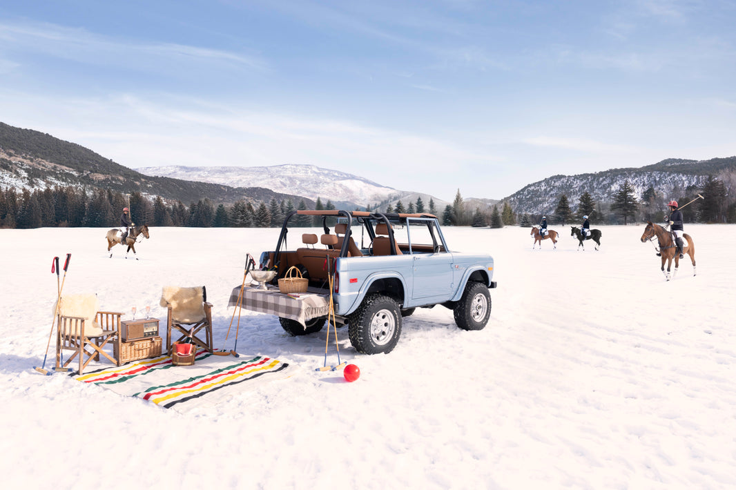 Photography by Gray Malin of Snow Polo Picnic, Aspen