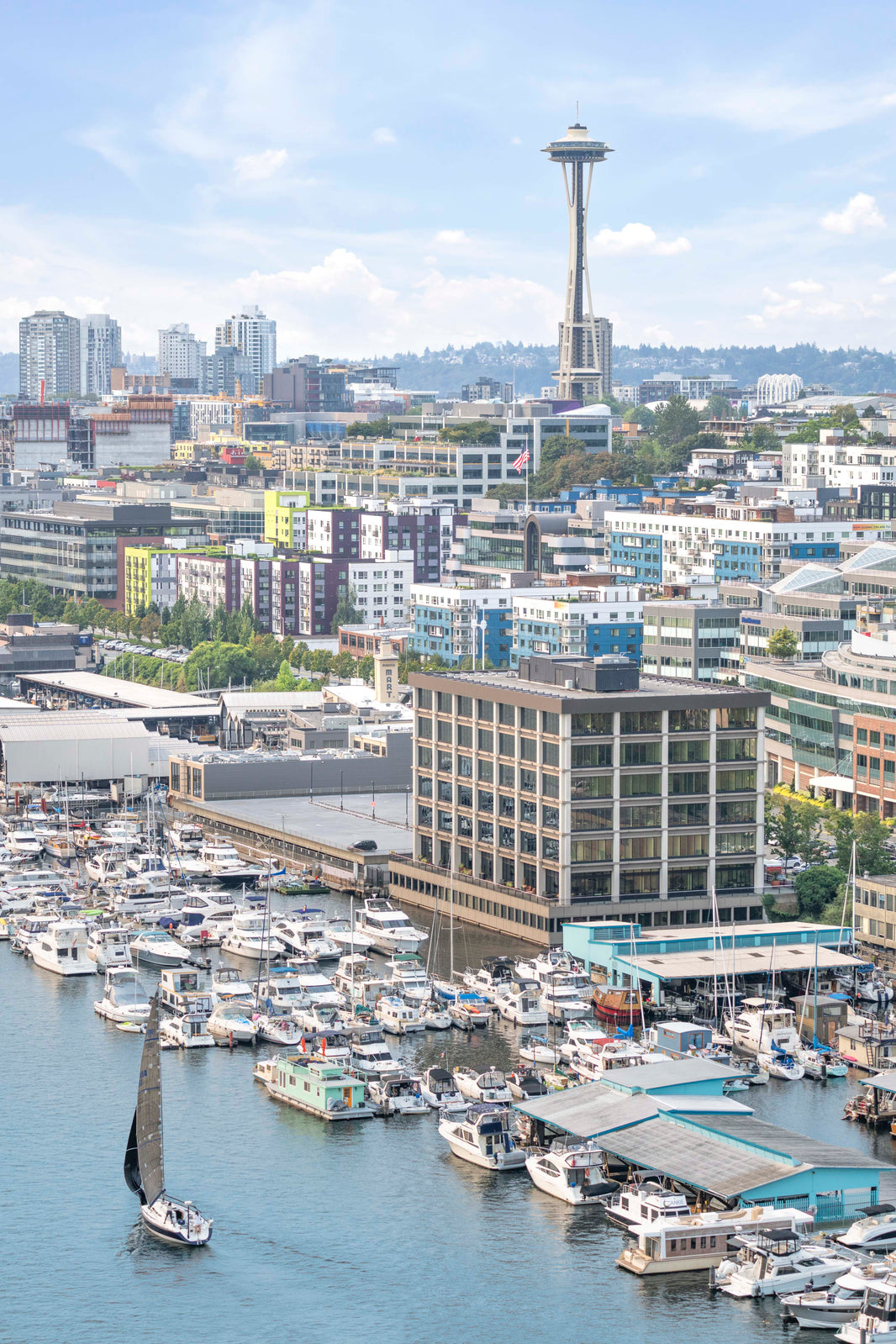 Photography by Gray Malin of Space Needle, Lake Union, Seattle