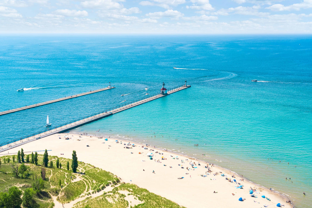 Photography by Gray Malin of St. Joe Pier, Michigan