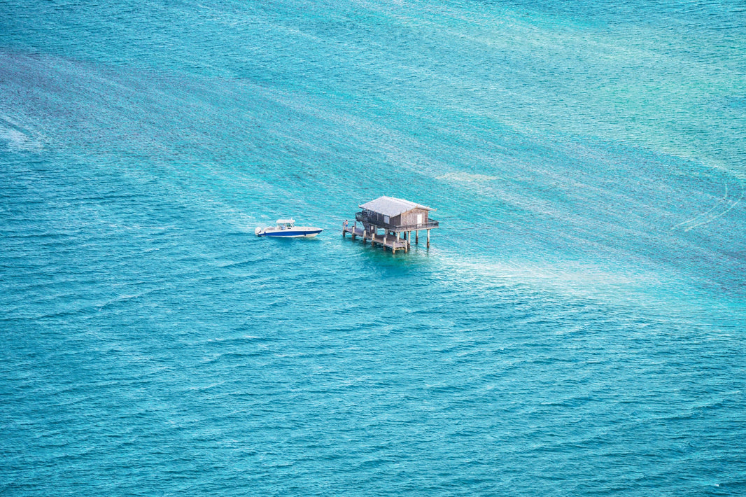 Photography by Gray Malin of Stiltsville, Biscayne Bay, Florida