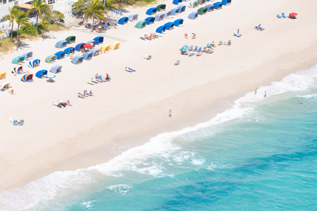 Photography by Gray Malin of Striped Cabanas, Fort Lauderdale, Florida
