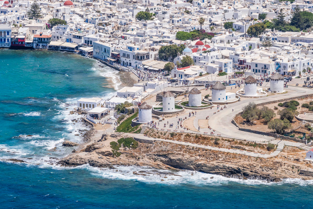 Photography by Gray Malin of The Windmills, Mykonos Town