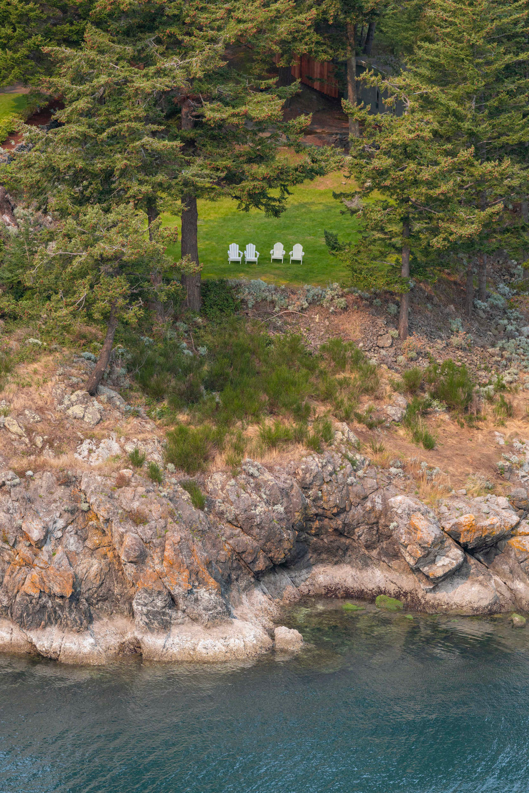 Photography by Gray Malin of The Adirondack Chairs, Orcas Island, Puget Sound
