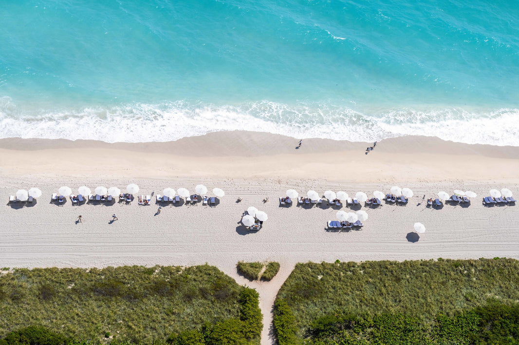 Photography by Gray Malin of The Surf Club Umbrellas, Four Seasons, Surfside, Florida