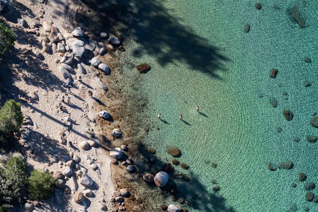 Photography by Gray Malin of Little Playita Beach Swimmers, Lake Tahoe