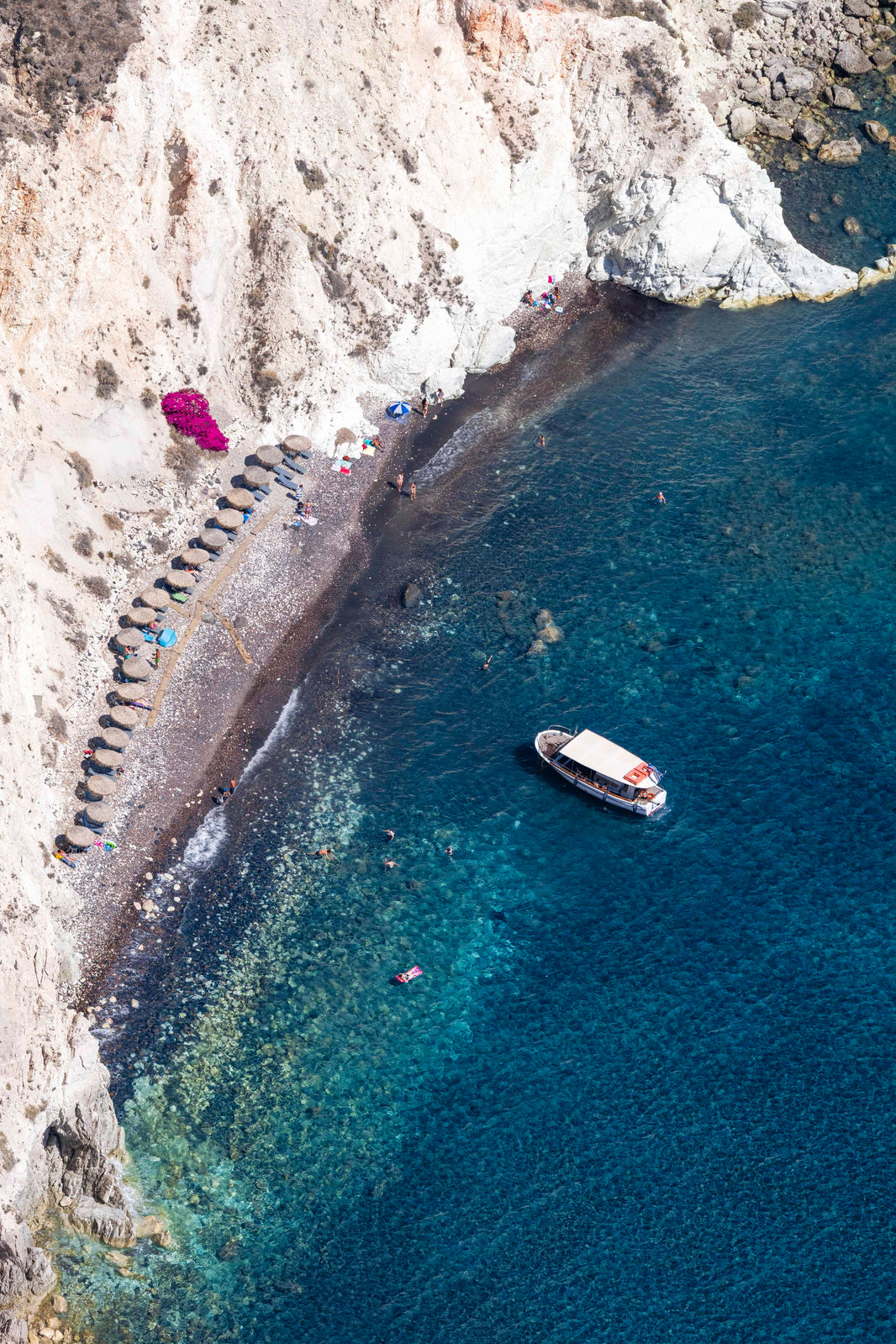 Photography by Gray Malin of White Beach Vertical, Santorini