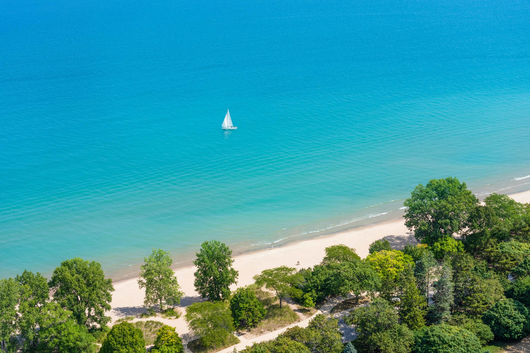 Photography by Gray Malin of Wilmette Sailboat, Chicago