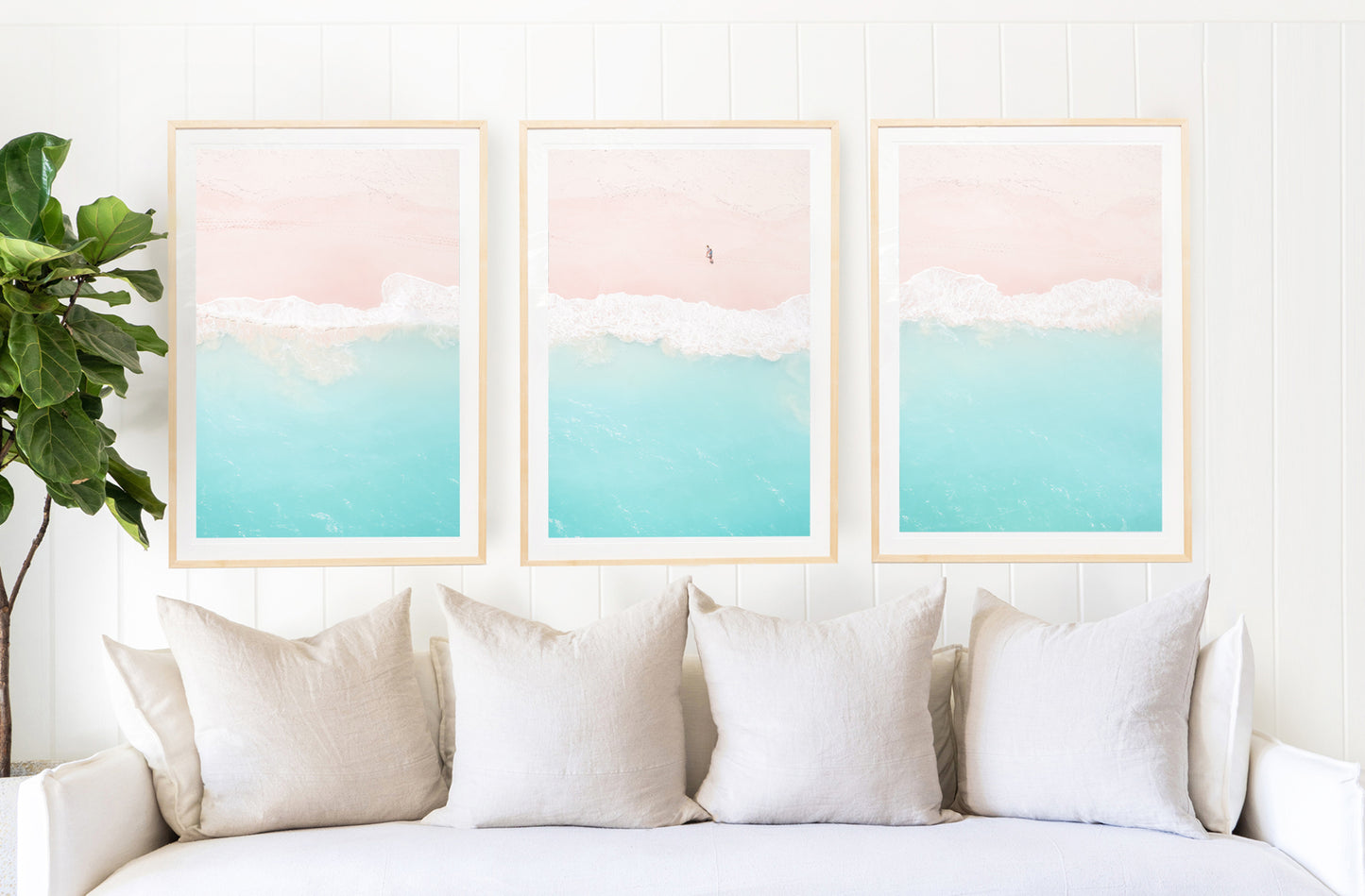 Pink Sand Beach Triptych, Harbour Island, Bahamas