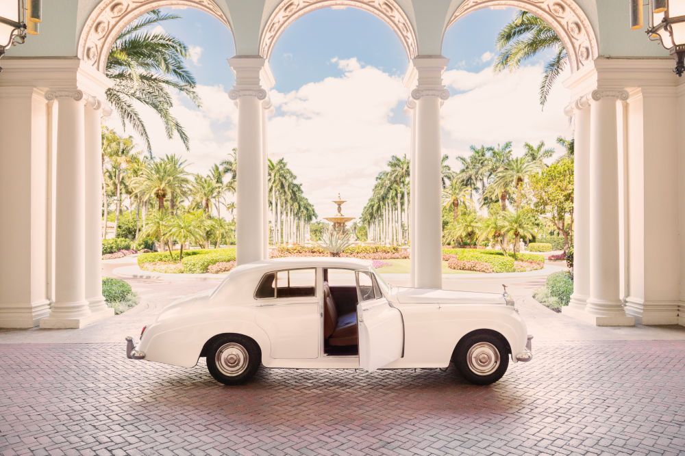Photography by Gray Malin of 1961 Rolls Royce, The Breakers Palm Beach