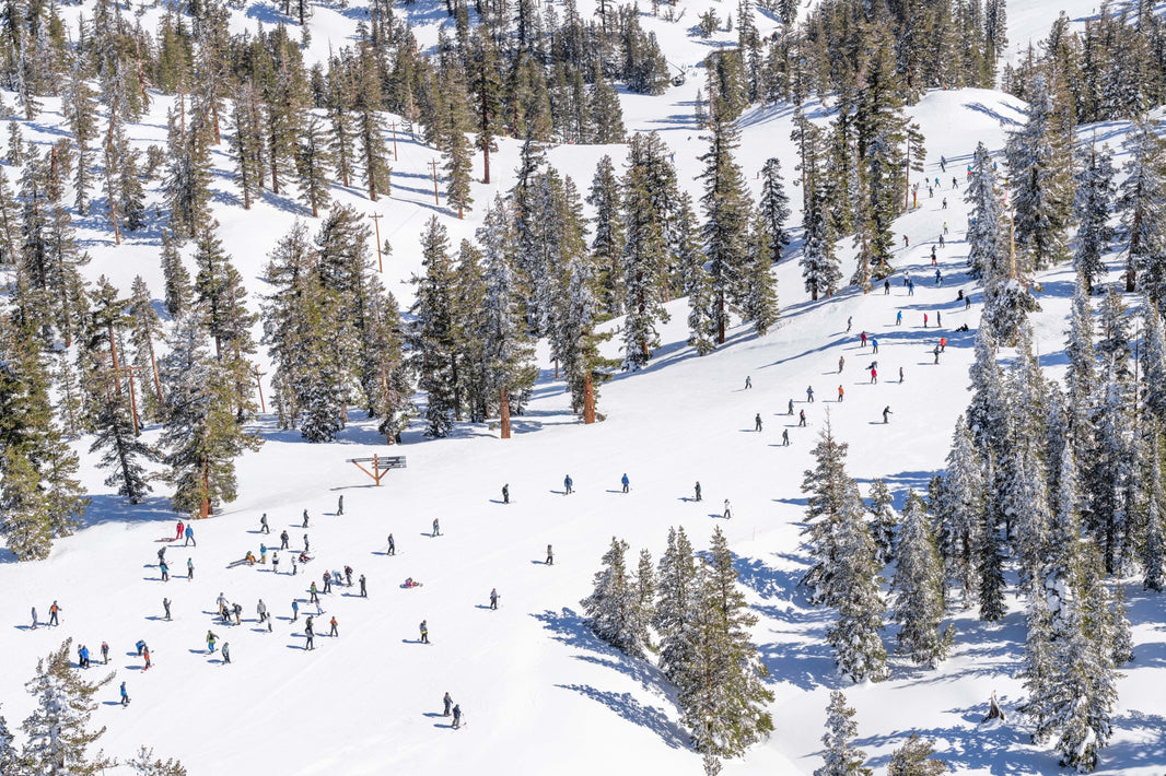 Photography by Gray Malin of Alpine Skiers, Lake Tahoe