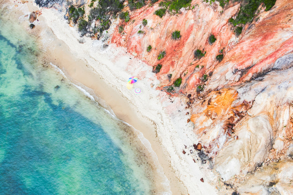 Photography by Gray Malin of Aquinnah Umbrellas, Martha's Vineyard