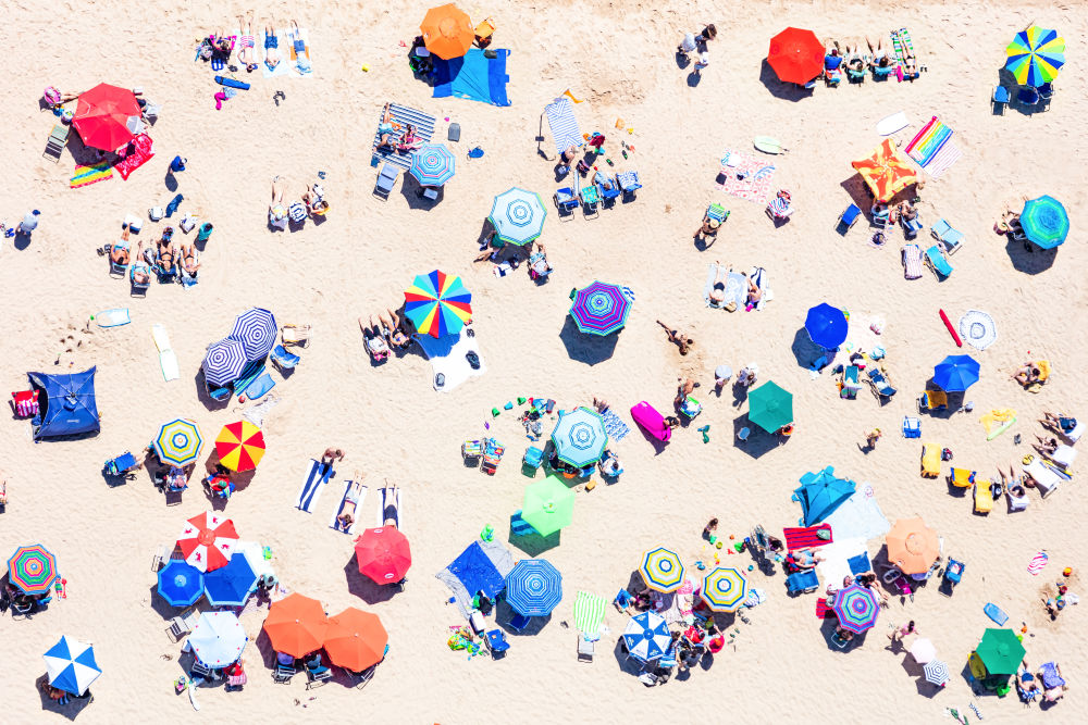 Photography by Gray Malin of Atlantic Avenue Beach Umbrellas, Amagansett
