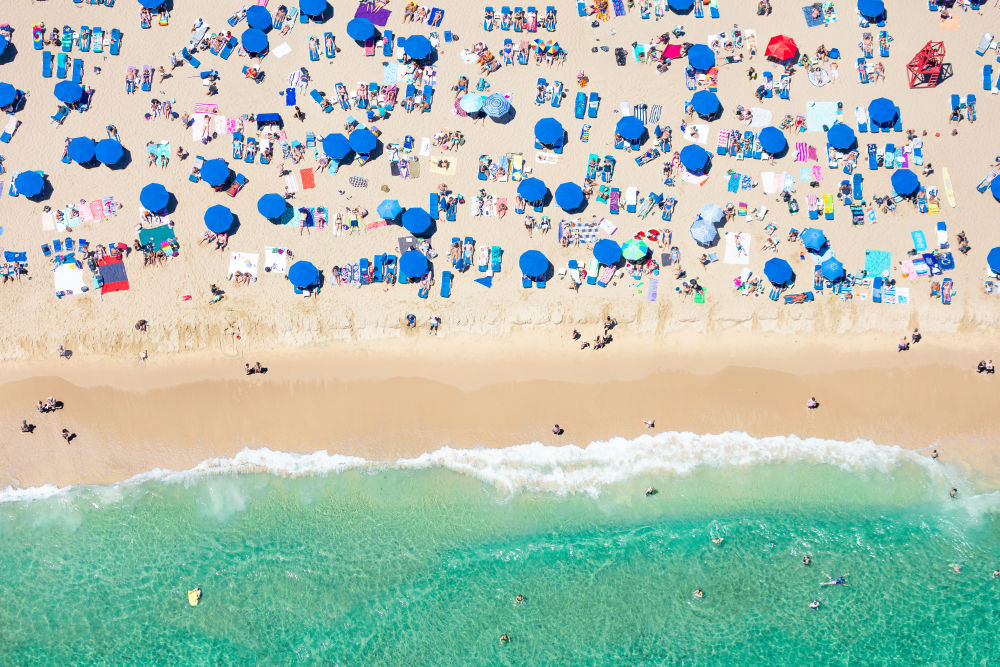 Photography by Gray Malin of Ballard's Beach, Block Island