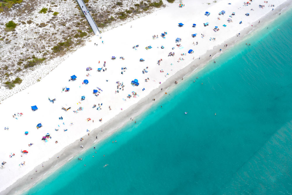 Photography by Gray Malin of Beachgoers, Sanibel Island, Florida