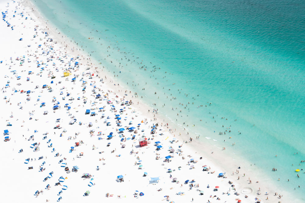 Photography by Gray Malin of Beachgoers, Siesta Key, Florida