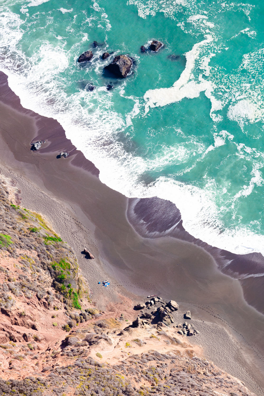 Photography by Gray Malin of Black Sands Beach, Marin County