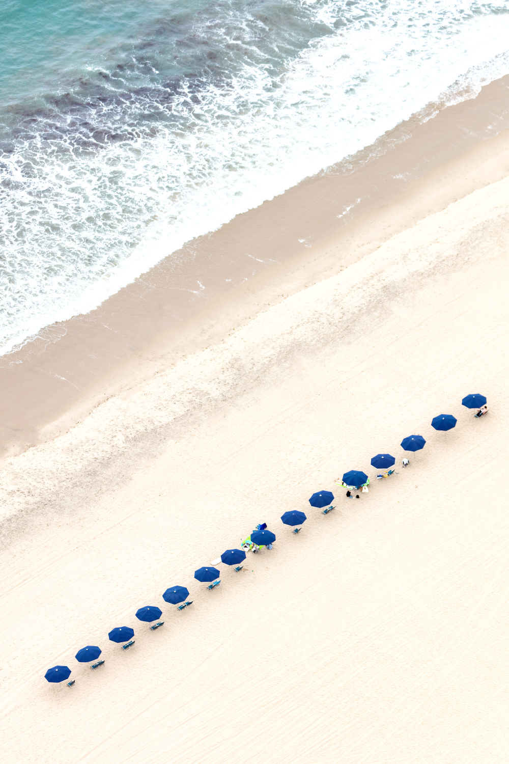 Photography by Gray Malin of Blue Umbrellas, Santa Monica