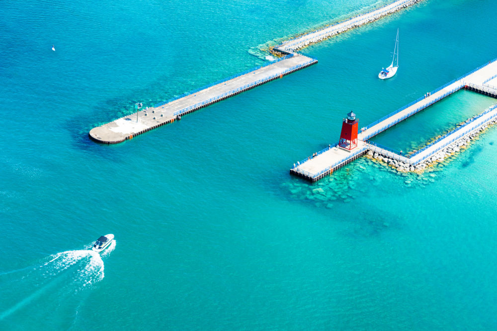 Photography by Gray Malin of Charlevoix Channel, Michigan