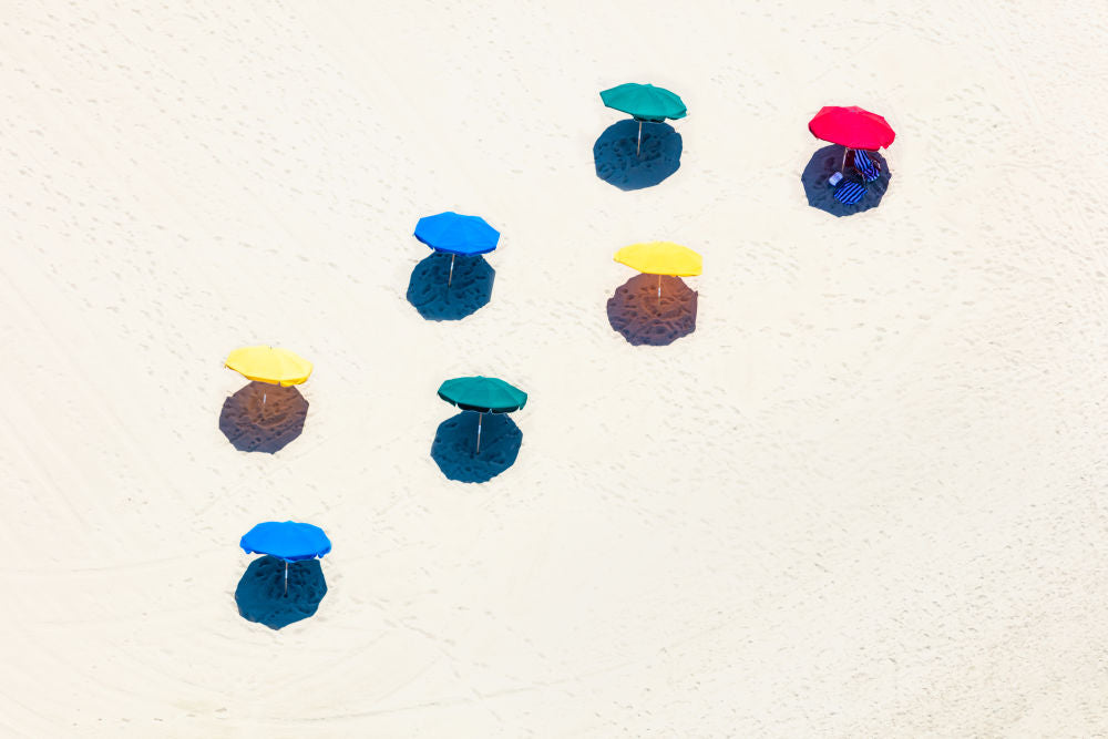 Photography by Gray Malin of Cliffside Beach Club Umbrellas, Nantucket